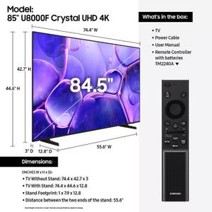Picture of Samsung 85" Crystal UHD U8000F TV