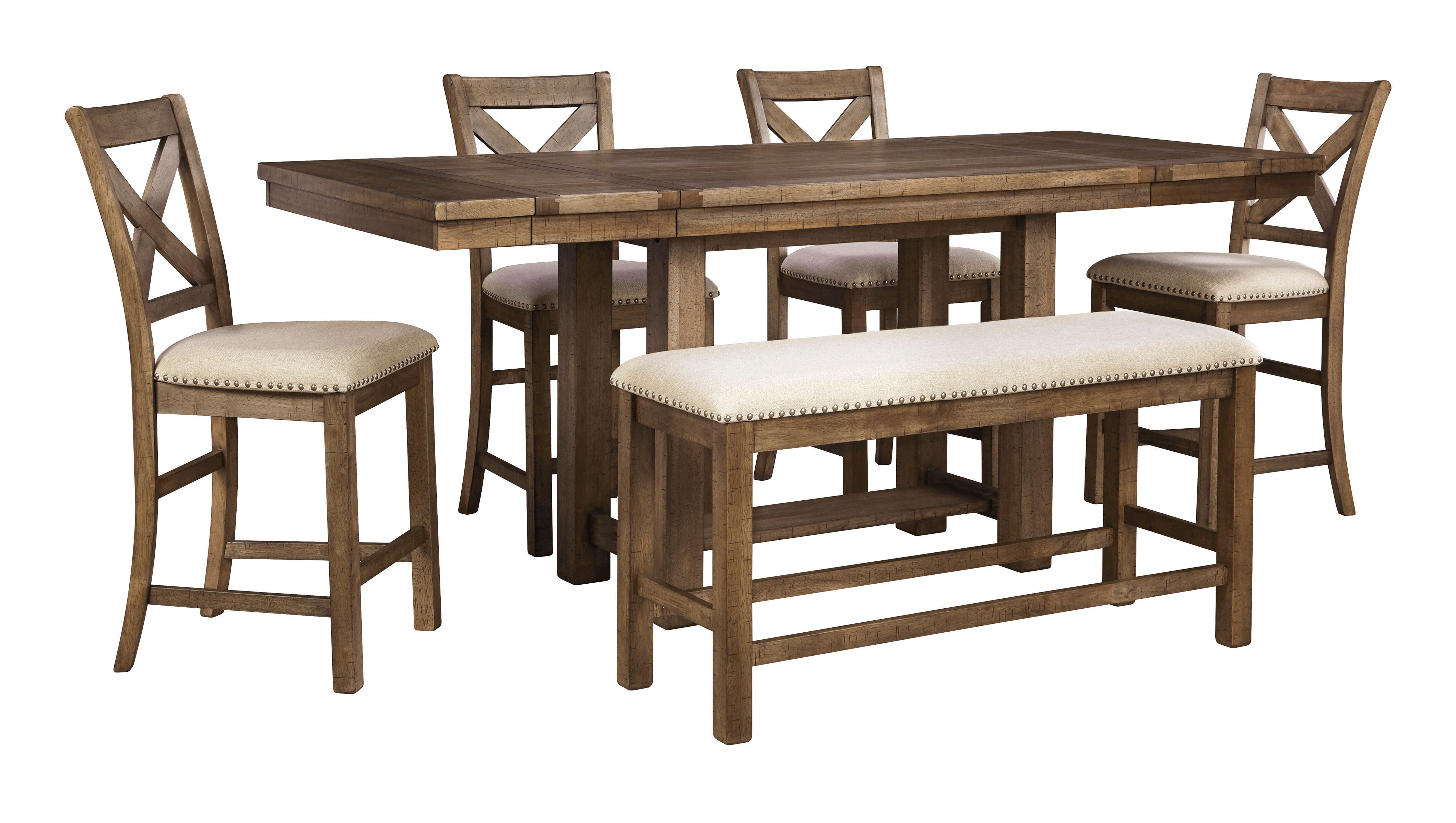 Picture of Moriville Counter Height Dining Table, 4 Stools & Bench