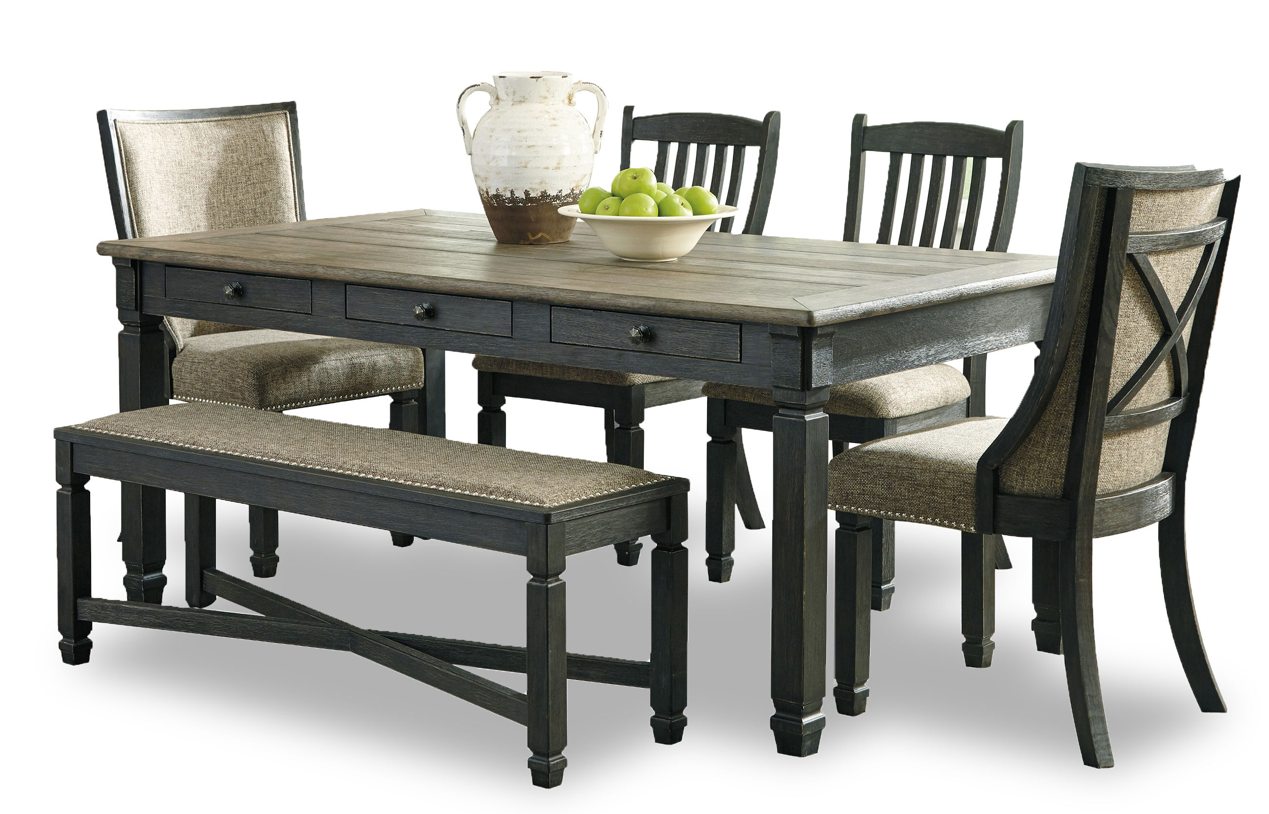 Picture of Tyler Creek Dining Table, 4 Chairs & Bench