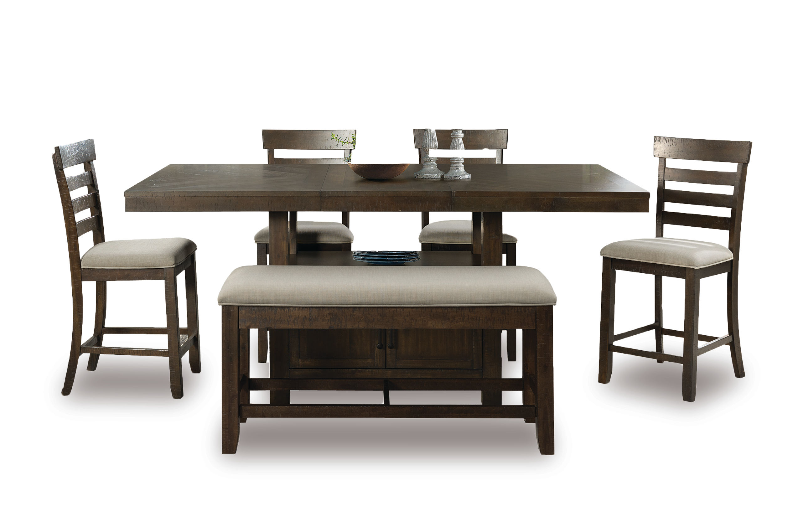 Picture of Colorado Counter Height Dining Table, 4 Stools & Bench