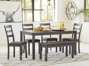 Picture of Bridson Dining Table, 4 Chairs & Bench