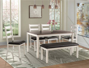 Picture of Martin Dining Table, 4 Chairs & Bench