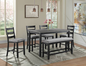 Picture of Martin Counter Height Dining Table, 4 Stools & Bench