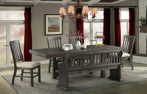 Picture of Stone Dining Table, 4 Chairs & Bench