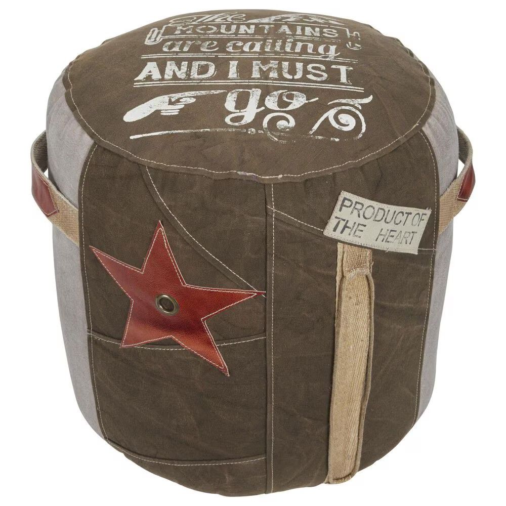 Picture of Canvas Round Star Pouf