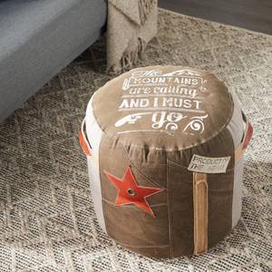 Picture of Canvas Round Star Pouf