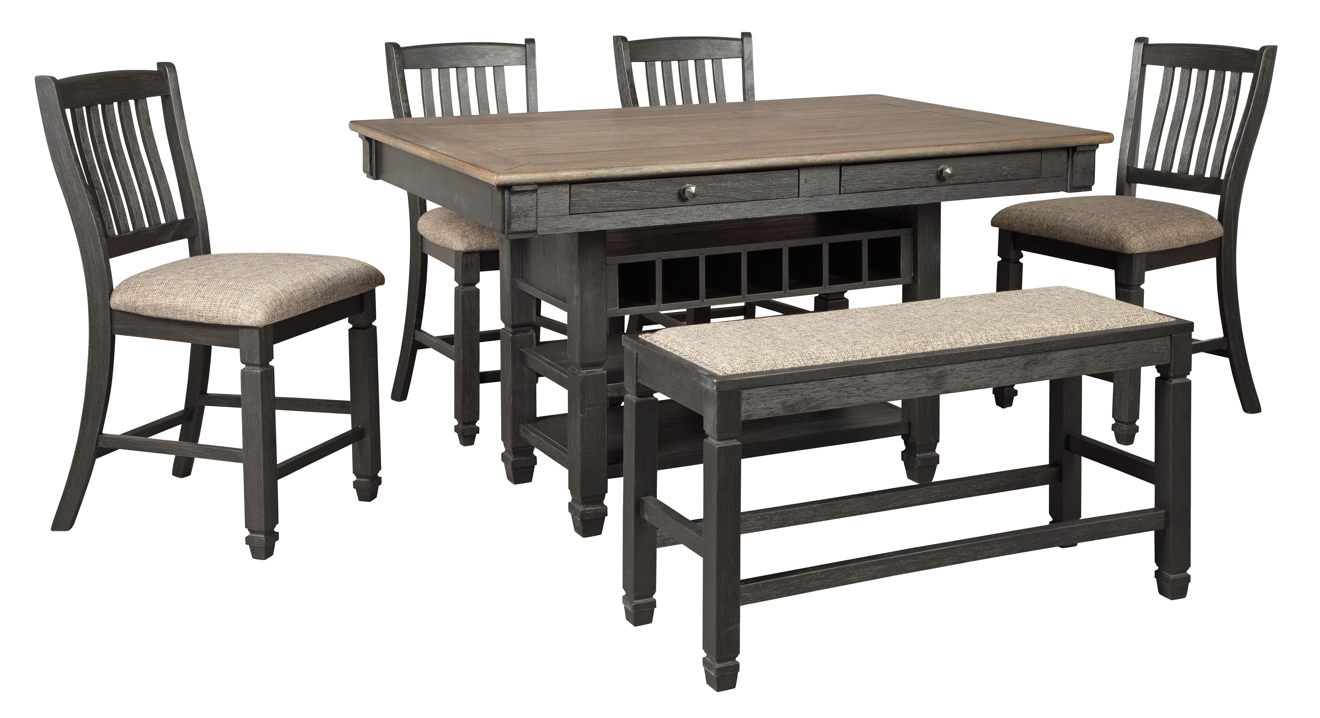 Picture of Tyler Creek Counter Height Dining Table, 4 Stools & Bench
