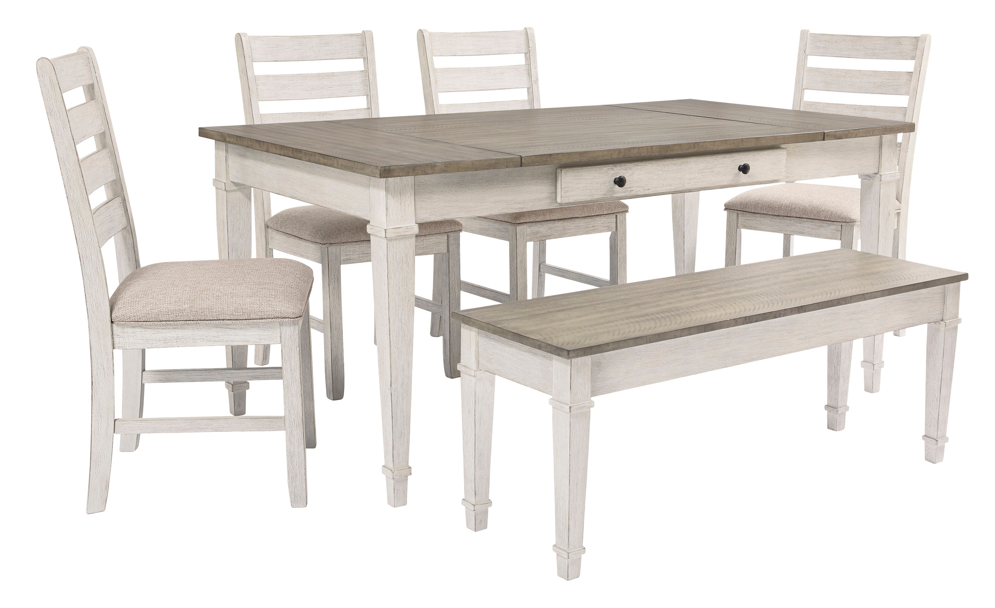 Picture of Skempton Dining Table, 4 Chairs & Bench