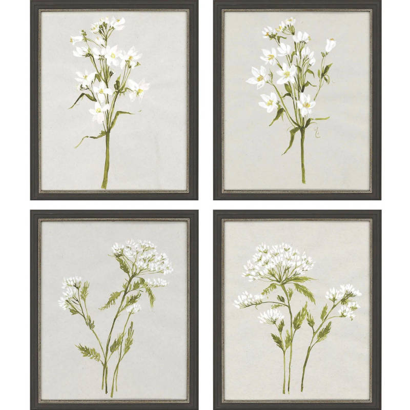 Picture of White Field Flowers Wall Art Set