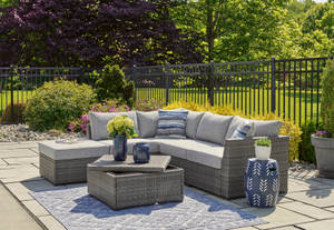 Picture of Petal Road Outdoor Sectional, Ottoman & Table