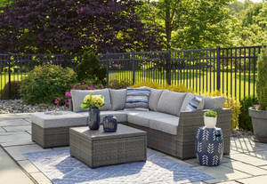 Picture of Petal Road Outdoor Sectional, Ottoman & Table