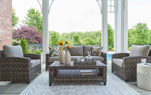 Picture of Oasis Court Outdoor Sofa, 2 Chairs & Table