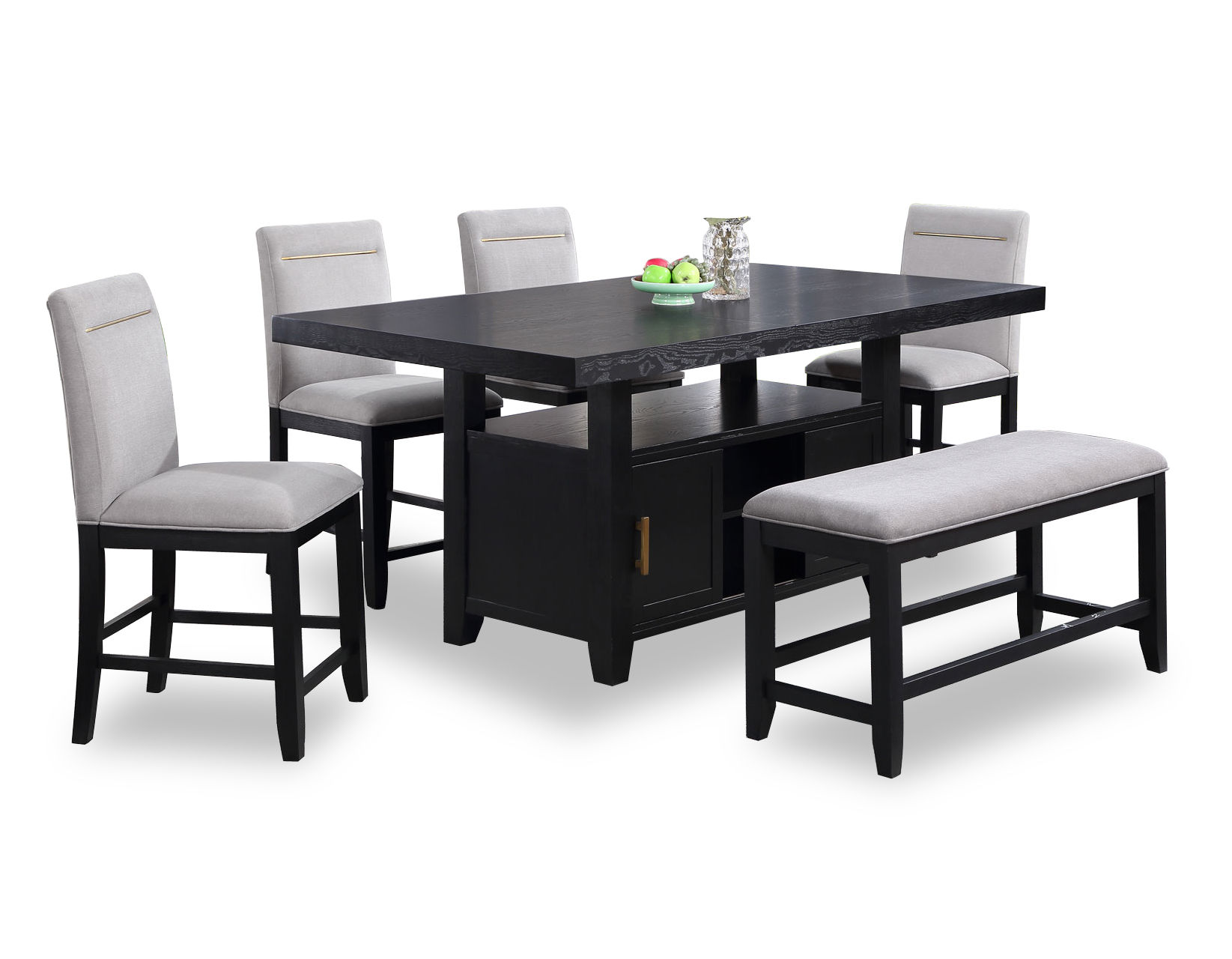 Picture of Yves Counter Height Dining Table, 4 Stools & Bench