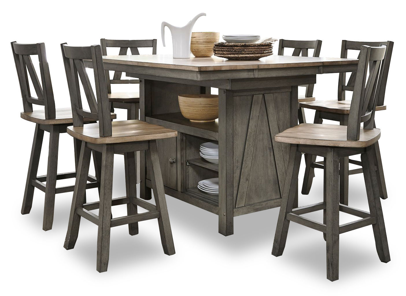 Picture of Lindsey Farm Kitchen Island & 6 Stools