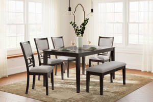Picture of Langwest Dining Table, 4 Chairs & Bench