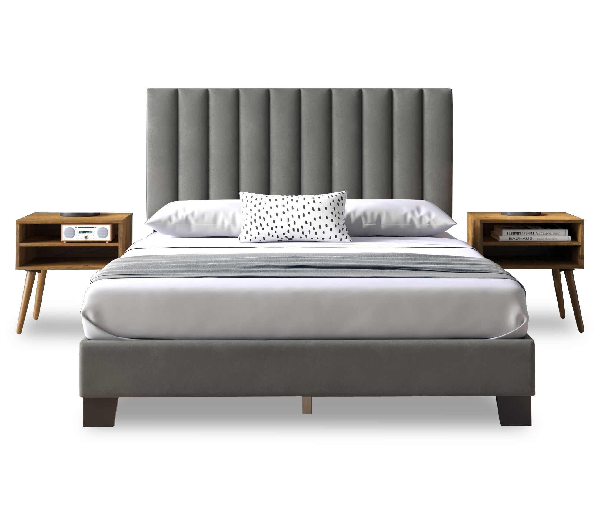 Picture of Coyote King Size Bed & 2 Nightstands