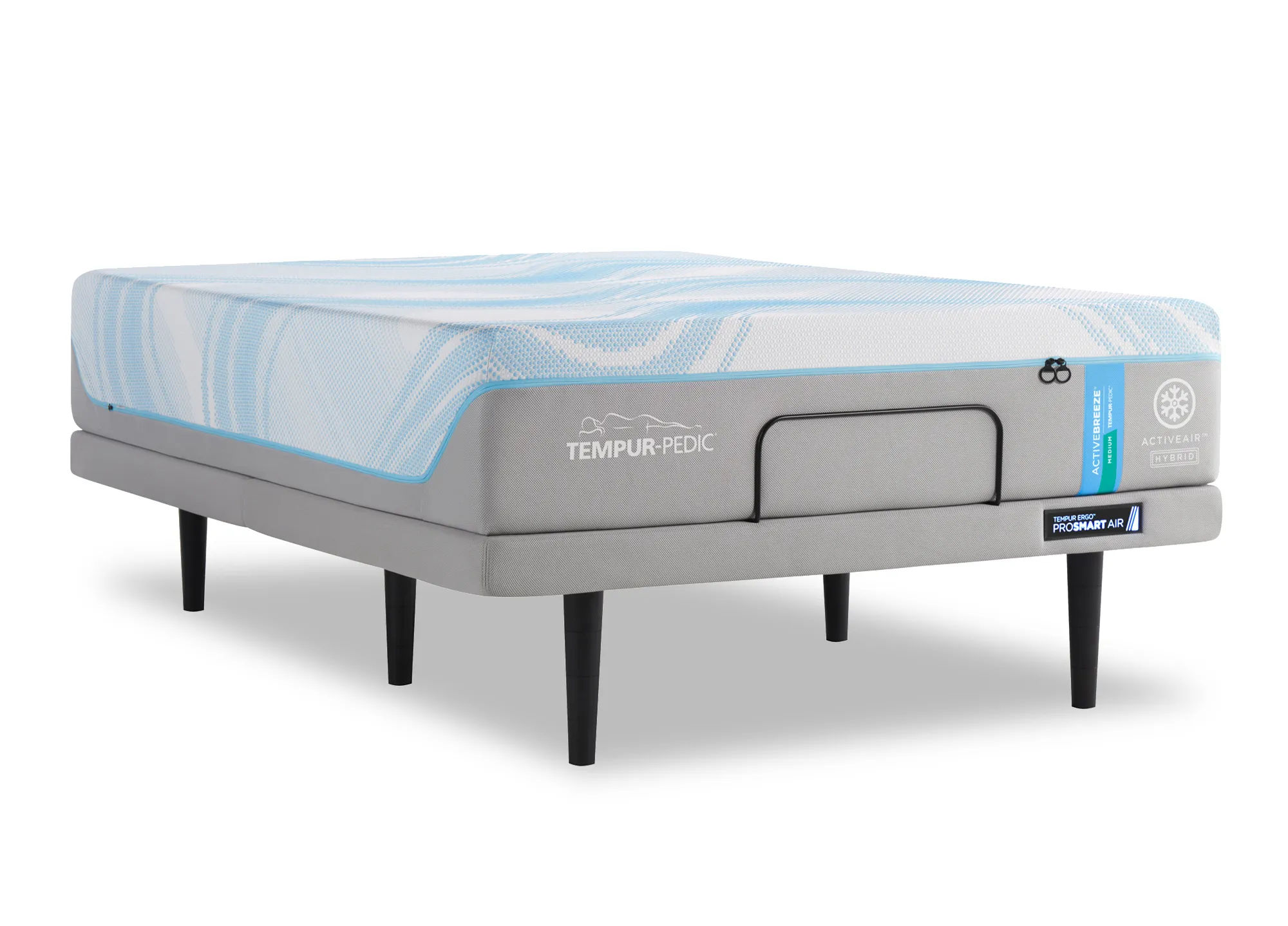 Picture of ActiveBreeze 2.0 Medium Hybrid Split King Mattress & ProSmart Air Adjustable Base